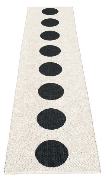 Črno-bel zunanji in notranji tekač 70x300 cm Vera Black – Pappelina