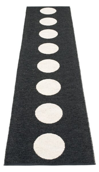 Črno-bel zunanji in notranji tekač 70x300 cm Vera Black – Pappelina