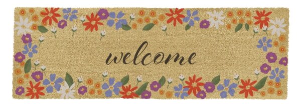 Predpražnik iz kokosovih vlaken 40x120 cm Welcome Floral – Artsy Doormats