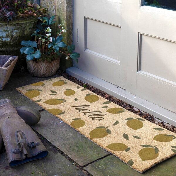 Predpražnik iz kokosovih vlaken 40x120 cm Hello Lemons – Artsy Doormats