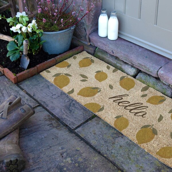 Predpražnik iz kokosovih vlaken 40x120 cm Hello Lemons – Artsy Doormats