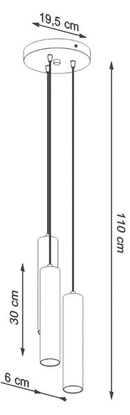 Črna viseča svetilka ø 6 cm Castro – Nice Lamps