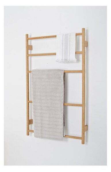 Stensko stojalo za brisače iz hrastovega lesa Wireworks Towel Rail Wallbar