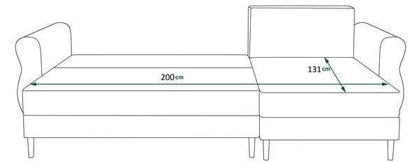 Siva raztegljiva kotna sedežna garnitura SILVIANO, 230x140 cm, obojestranska