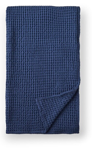 Temno modra bombažna odeja 150x200 cm Jaipur Chunky Waffle – Pineapple Elephant