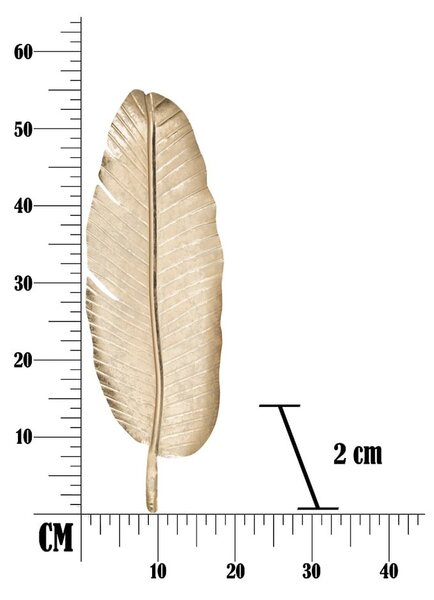 Mauro Ferretti Dekoracija listov v zlati barvi, 55,5 x 18 cm