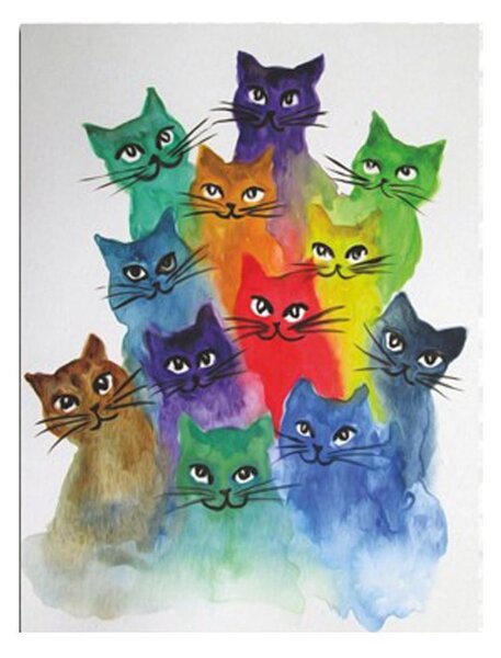 Slika na platnu Happy cats, 30 x 40 cm