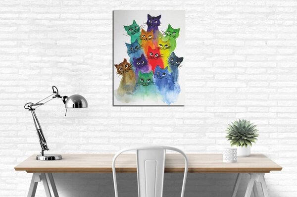 Slika na platnu Happy cats, 30 x 40 cm