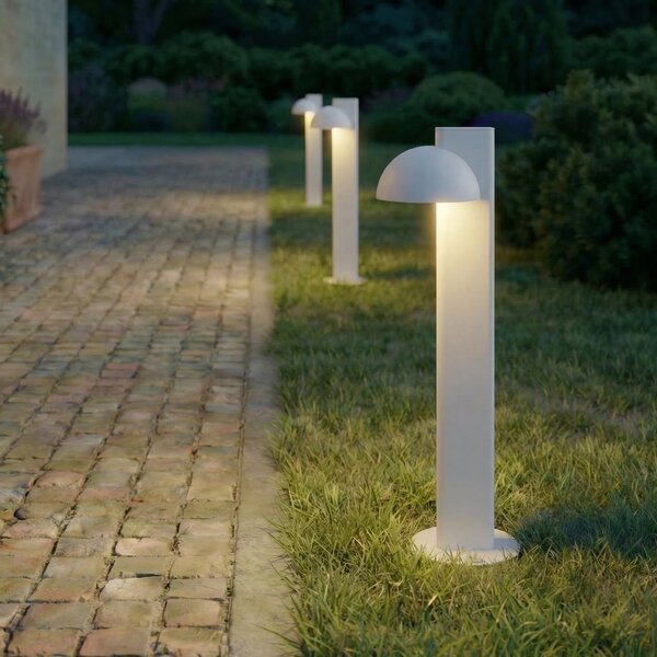 Lucande LED-ulična svetilka Velira, svetlo siva, 77 cm, 1-žarilna, IP44, Siva, Kovina, Sodobni