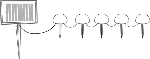 Zunanje svetilke v kompletu 5 ks s solarnim panelom ø 15 cm – Garden Pleasure