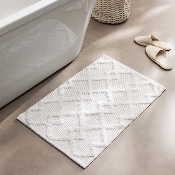 Kremno bela kopalniška preproga 50x80 cm Otis – douceur d'intérieur