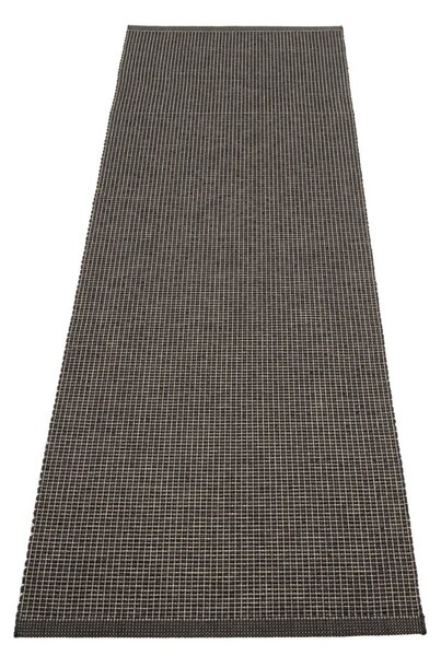 Antracitno siv zunanji in notranji tekač 70x240 cm Emm Black Linen – Pappelina