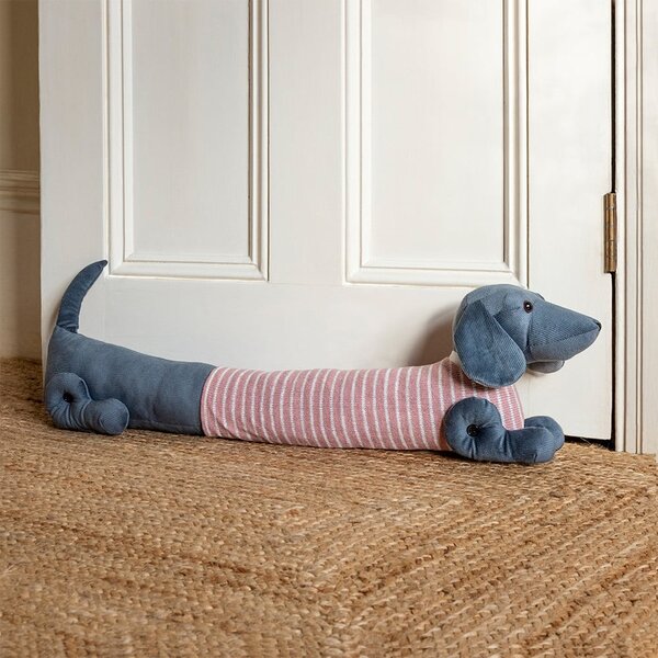 Rožnato-siva zaščita za vrata proti prepihu 17x76 cm Sausage Dog – Rex London