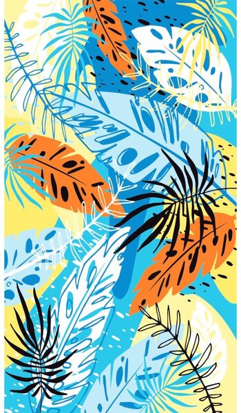 Pončo brisača SUMMER FRESH modro-rumene barve 80x145 cm