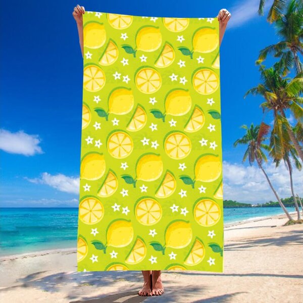 Plažni set LEMONS – brisača 100×180 cm in pončo 80×145 cm, zelena