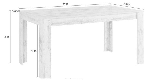 Jedilna miza v hrastovem dekorju v naravni barvi 90x160 cm Lynn – Støraa