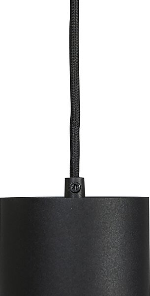 Dizajnerska viseča svetilka črna vklj. adapter za tirnico 3-fazni - 3-Phase Tubo
