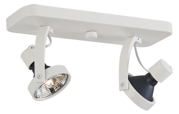Dizajnerski stropni reflektor bel GU10 70mm 2-luči nastavljiv - Vo