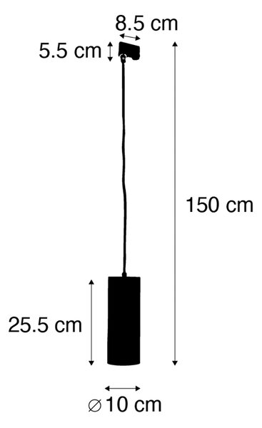 Dizajnerska viseča svetilka temno bronasta vklj. adapter za tirnico 3-fazna - 3-Phase Tubo