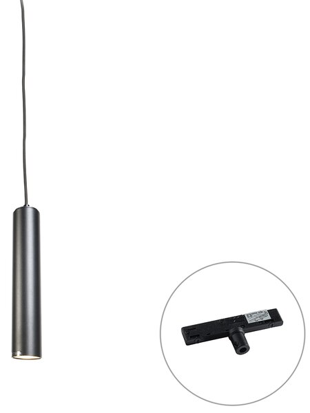 Dizajnerska viseča svetilka črna vklj. adapter za tirnico 1-fazna - Slimline Tuba Small