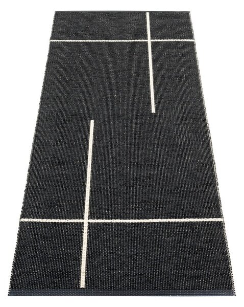 Črn zunanji in notranji tekač 70x180 cm Fred Black – Pappelina