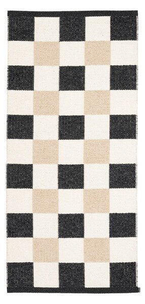 Črn/kremno bel zunanji in notranji tekač 70x160 cm Pix Black Vanilla – Pappelina