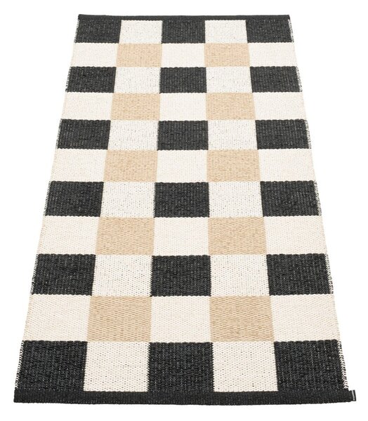 Črn/kremno bel zunanji in notranji tekač 70x160 cm Pix Black Vanilla – Pappelina