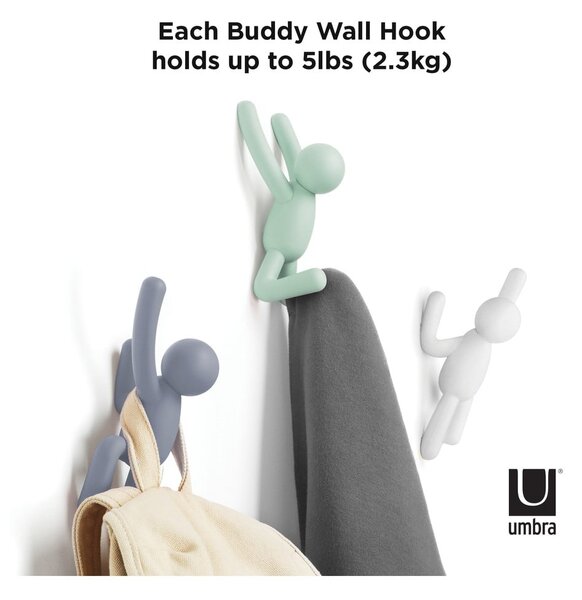 Stenski plastični obešalniki v kompletu 3 kos Buddy - Umbra