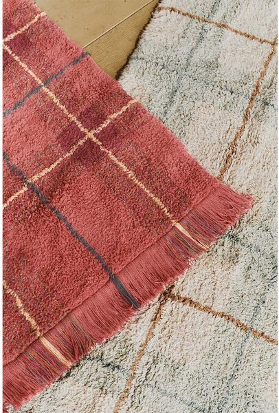 Rdeča pralna ročno tkana bombažna preproga 90x120 cm Tartan Vintage Red – Lorena Canals