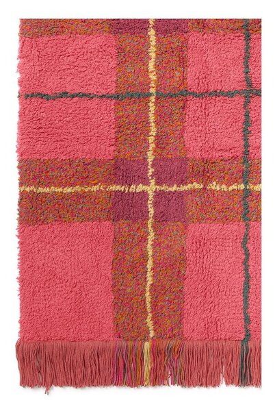 Rdeča pralna ročno tkana bombažna preproga 90x120 cm Tartan Vintage Red – Lorena Canals