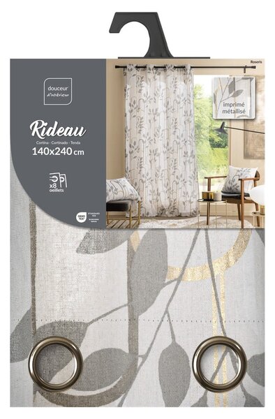 Siva zavesa 140x240 cm Roseris – douceur d'intérieur