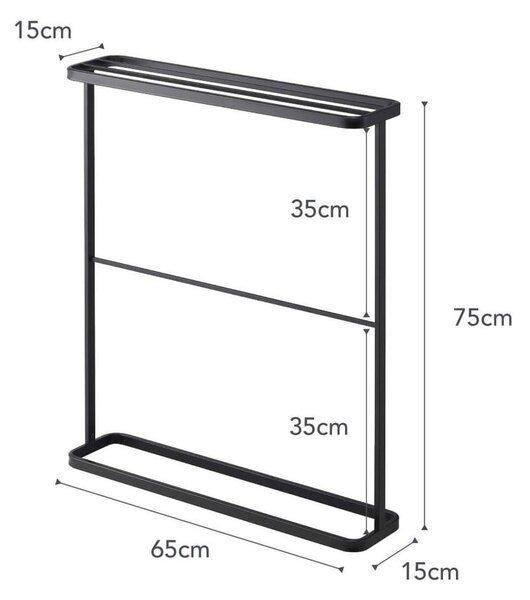 Črno stojalo za brisače YAMAZAKI Tower