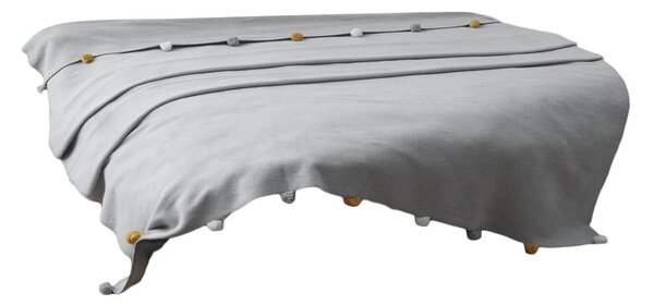 Sivo pregrinjalo iz flisa 150x200 cm Pom Pom – Mijolnir