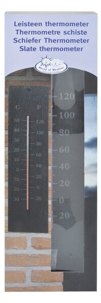 Stenski zunanji termometer iz skrilavca Esschert Design Plain, 45 x 10 cm