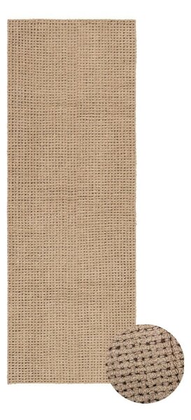 Pralen ročno tkan volnen tekač v naravni barvi 80x230 cm Unexpected Wool – Lorena Canals