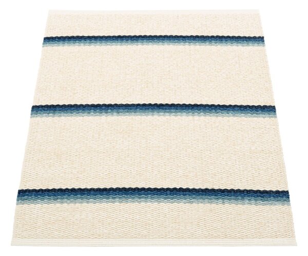 Modra/kremno bela notranja in zunanja preproga 70x90 cm Olle Blue Vanilla – Pappelina