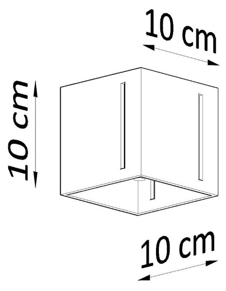 Bela stropna svetilka s kovinskim senčnikom 10x10 cm Pax – Nice Lamps