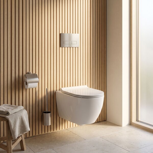 Podometni Set za WC Slim 024N z Gumbom T Brush Steel