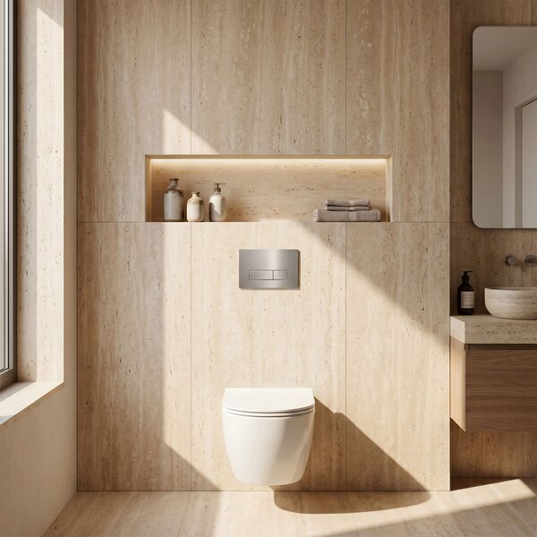 Podometni Set za WC Slim 024N z Gumbom T Brush Steel