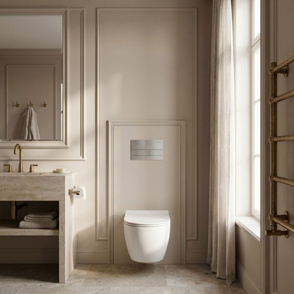 Podometni Set za WC Slim 024N z Gumbom T Brush Steel