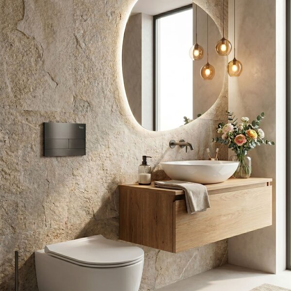 Podometni Set za WC Slim 024N z Gumbom T Titan