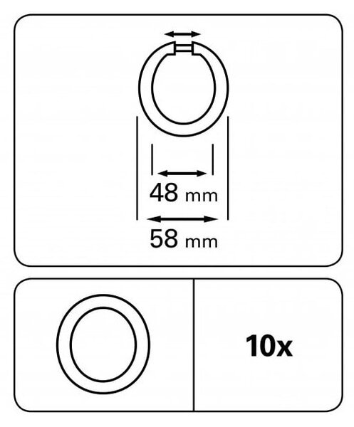 Plastični obročki za zavese 10 ks – Gardinia