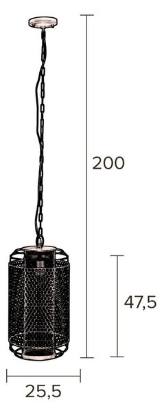 Črna viseča svetilka s kovinskim senčnikom ø 25,5 cm Archer - Dutchbone