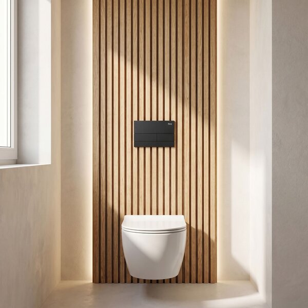 Podometni Set za WC Slim 024N z Gumbom T Black Matt