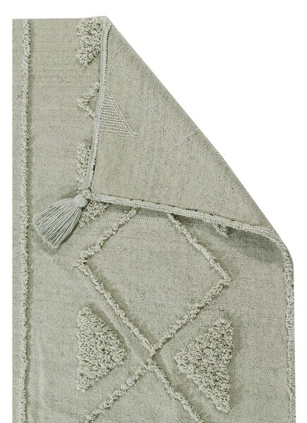 Svetlo zelena pralna ročno tkana bombažna preproga 170x240 cm Tribu Olive – Lorena Canals