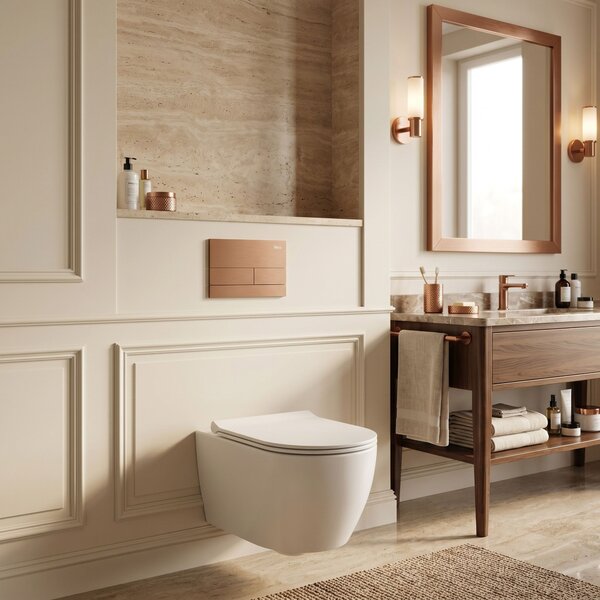 Podometni Set za WC Slim 024N z Gumbom T Brush Copper