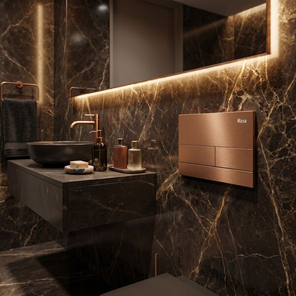 Podometni Set za WC Slim 024N z Gumbom T Brush Copper