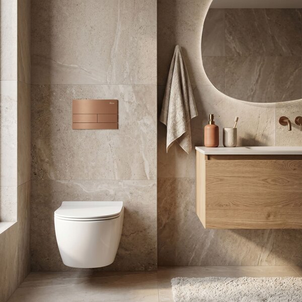 Podometni Set za WC Slim 024N z Gumbom T Brush Copper