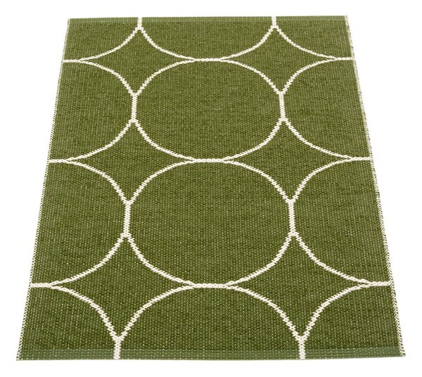 Temno zelena notranja in zunanja preproga 70x100 cm Boo Dark Olive – Pappelina