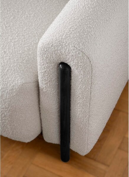 Sivo-bež raztegljiva/s prostorom za shranjevanje sedežna garnitura iz tkanine bouclé 244 cm Arcadova – ELTAP
